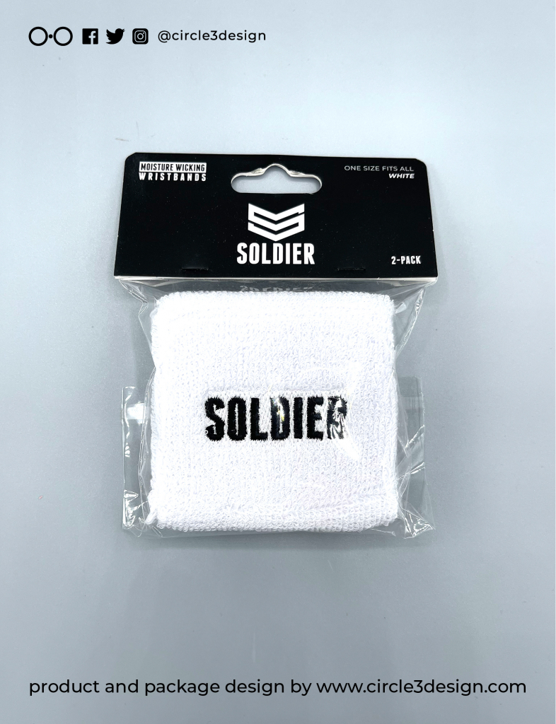 42 Soldier White Wristband Front
