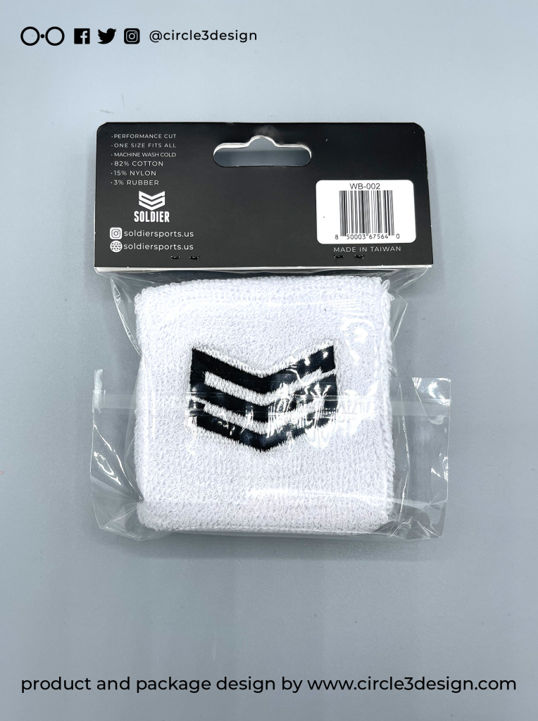 43 Soldier White Wristband Back
